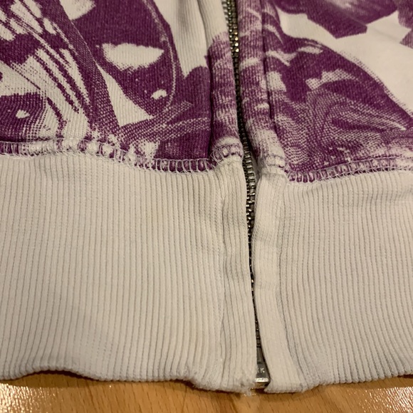 Unique TNA Aritzia Butterfly Full Zip Purple & White Hoodie - size M - Picture 8 of 16